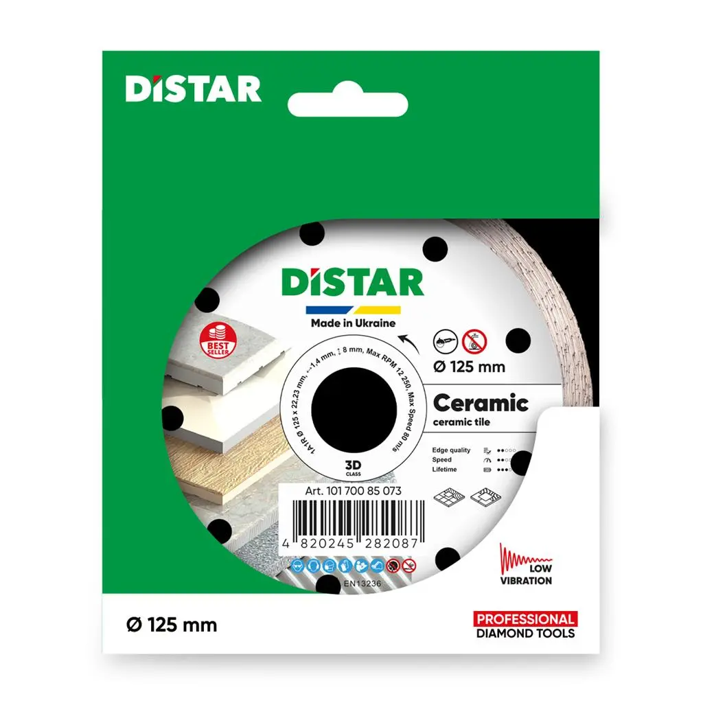 Диамантен диск а рязане на плочки Distar Ceramic 1A1R ф125