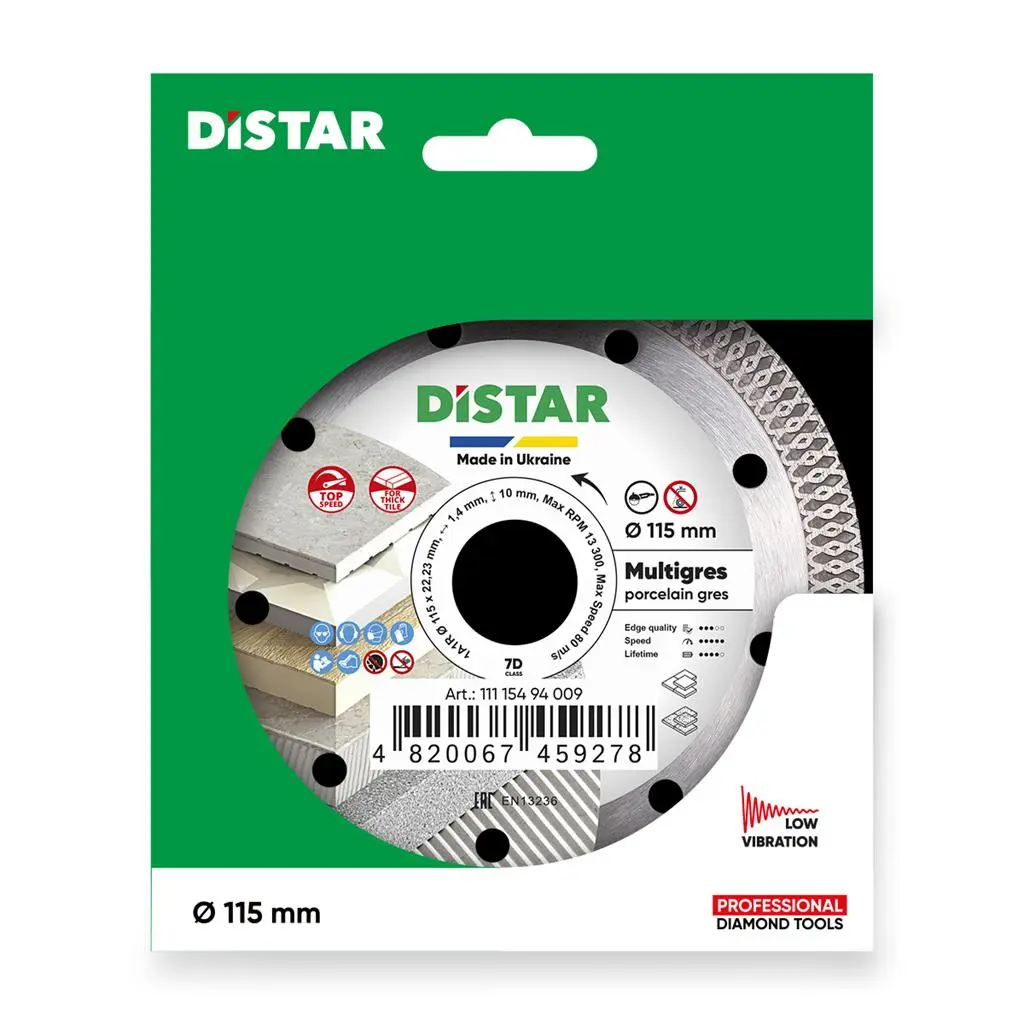 Диамантен диск за рязане Distar Multigres 1A1R ф115