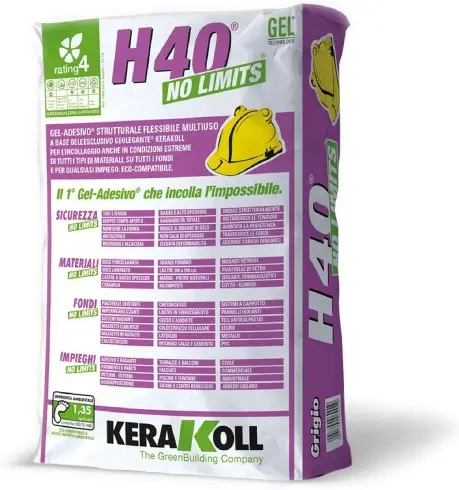 Лепило за плочки и камък KERAKOLL H40 Gel БЯЛО No Limits 25кг