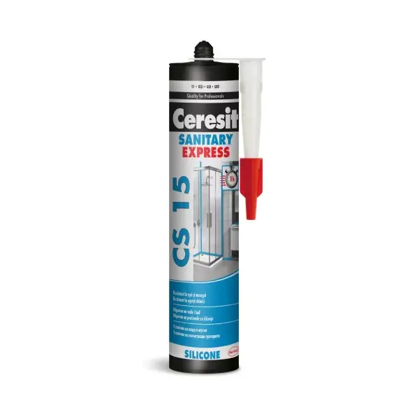 Ceresit CS 15 Еxpress Санитарен силикон бял 280 мл