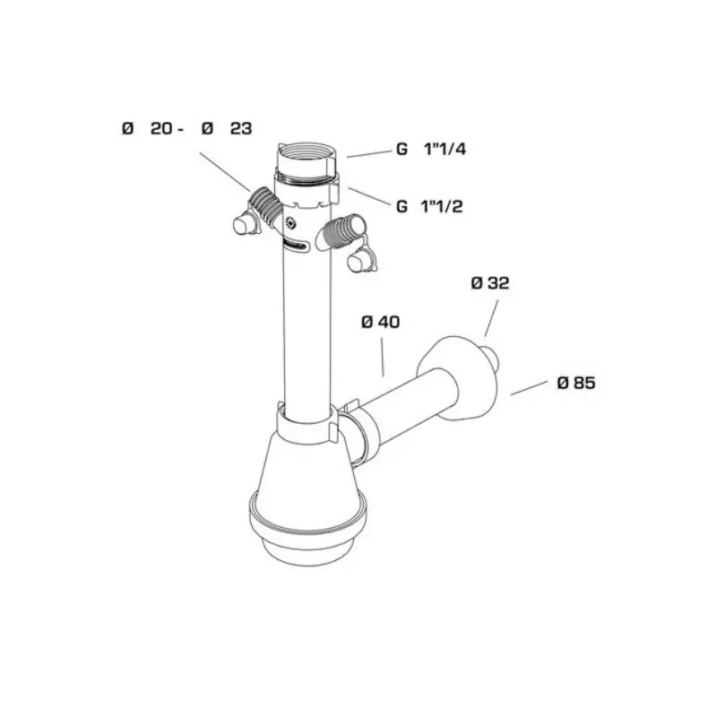 Сифон за мивка с два щуцера Bonimini FIASCA - Image 2