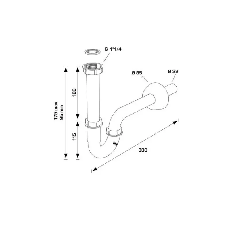 Тръбен сифон bonomni MONSTER-TUBULAR 1"1/4 ф32 - Image 2