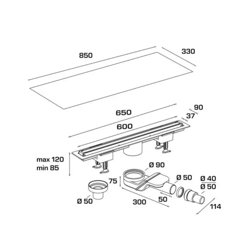 Линеен сифон bonomini Canalissima Mixage 60 см - Image 2