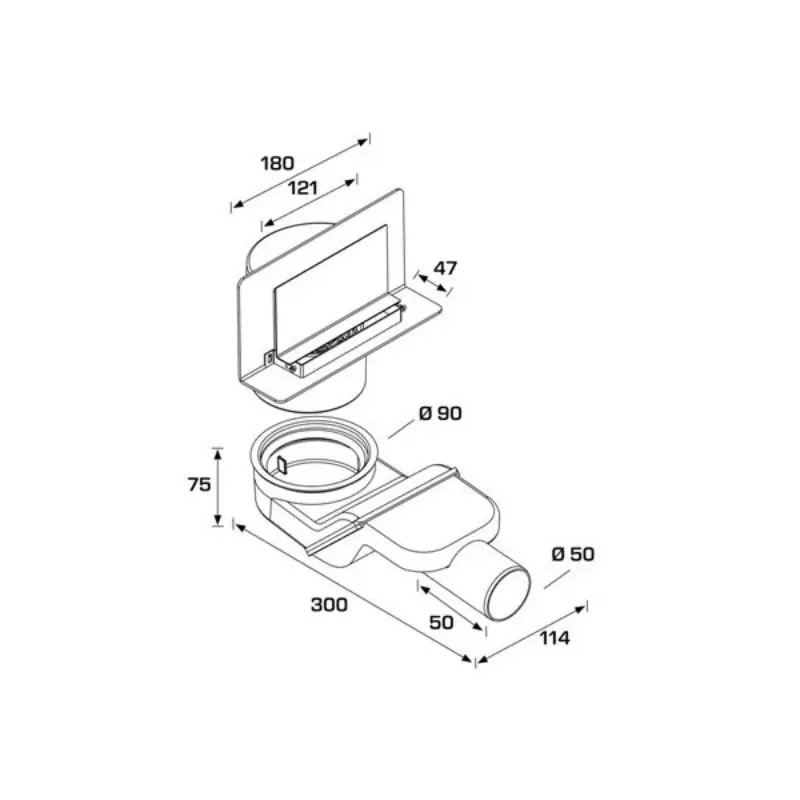 Стенен сифон хром с фланец bonomini Wally ф50 H75мм - Image 2