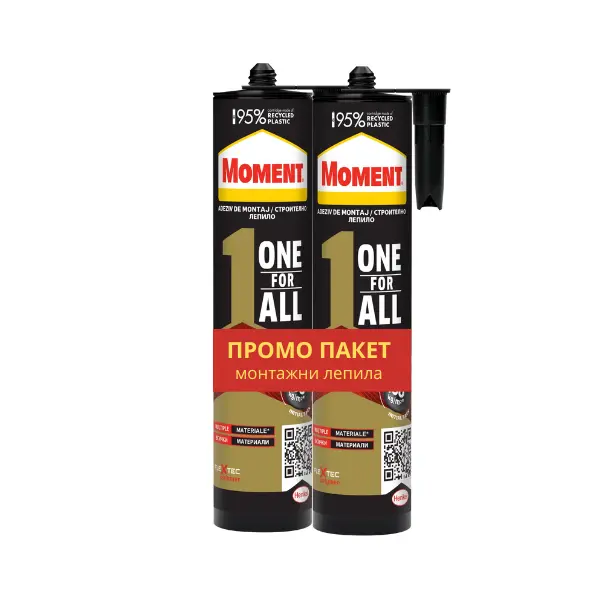 Промо пакет MOMENT One for All Flextec монт лепило бяло 2 х 440гр
