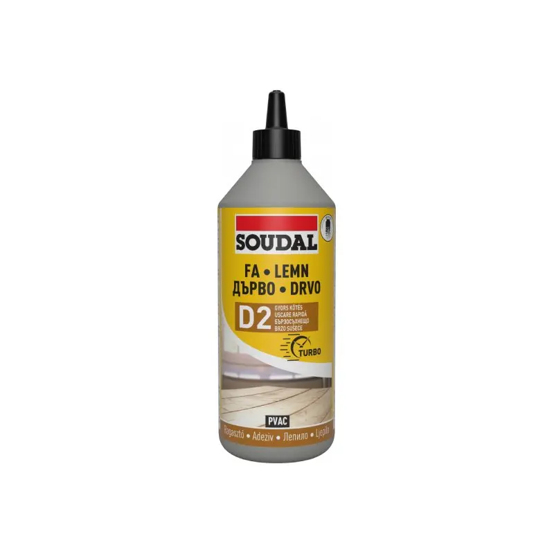 Бързосъхнещо лепило за дърво клас D2 250мл SOUDAL