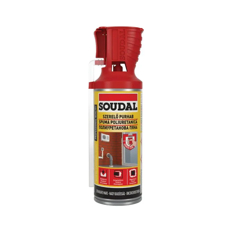 SOUDAL Ръчна пяна за многократна употреба жълта 300мл